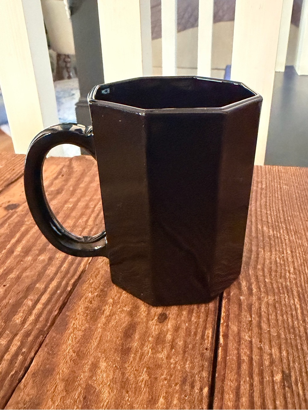 Replacement vintage Arcoroc Octime black glass coffee mug